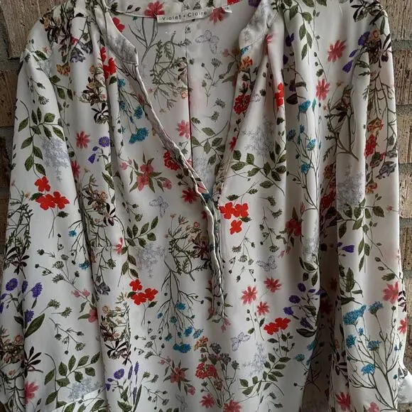 Violet + Claire Women's Floral Botanical Blouse – Size 1X - Picture 2 of 9